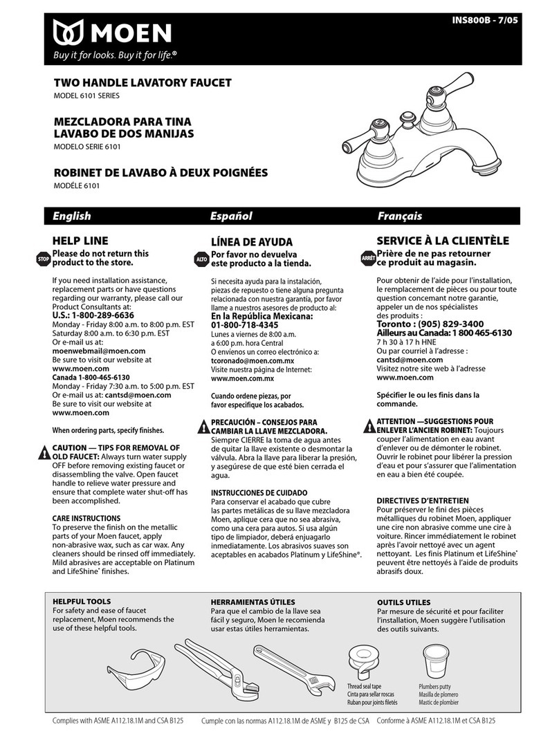 Moen 6101 SERIES Operational manual