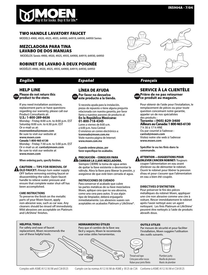 Moen 4900 Series User manual