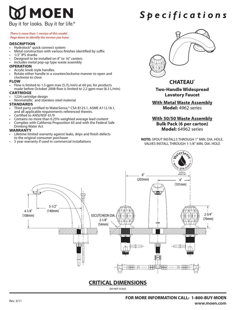 Moen 4962 series Specifications