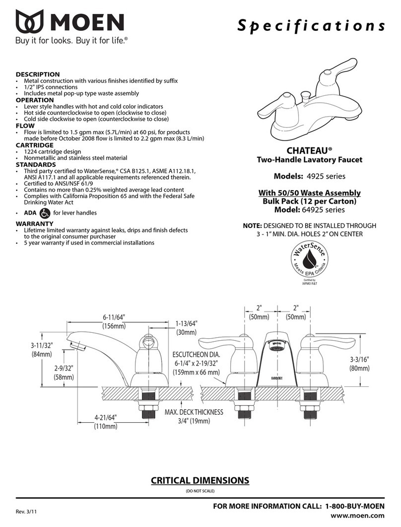 Moen 4925 series User manual Moen 4925 series User manual
