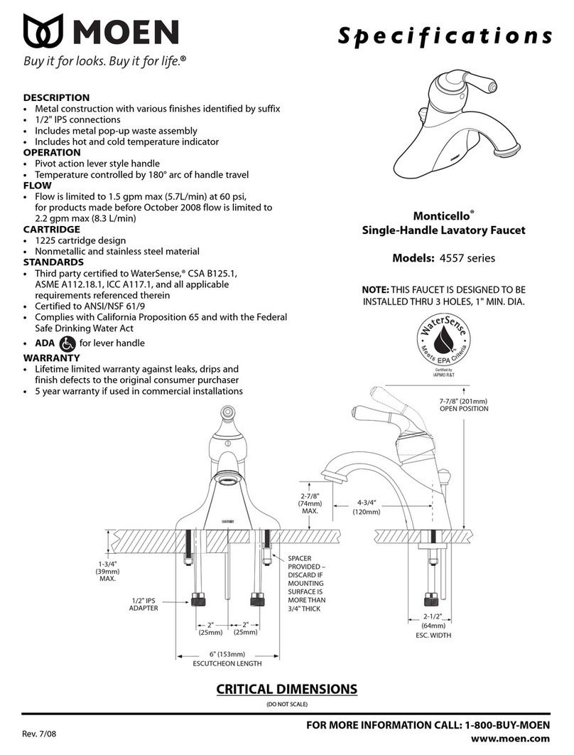 Moen 4557 Series Specifications
