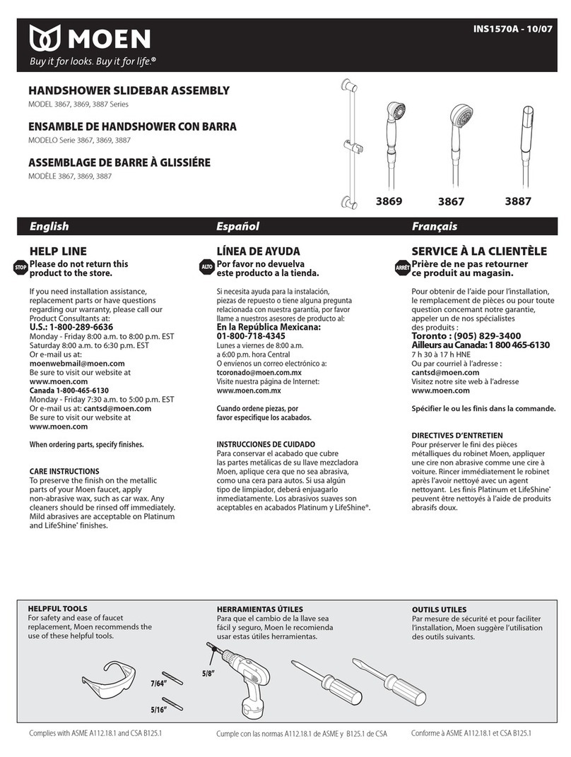 Moen 3869 Series Assembly instructions