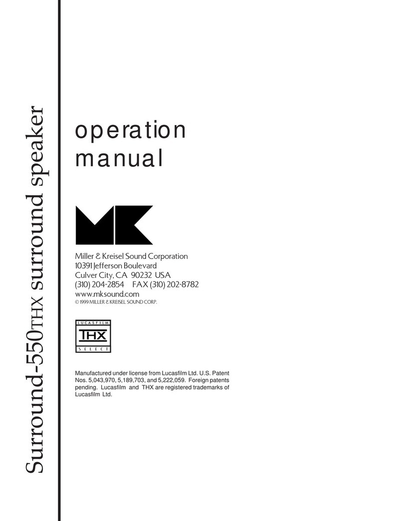 MK Sound SURROUND-550THX Operation manual