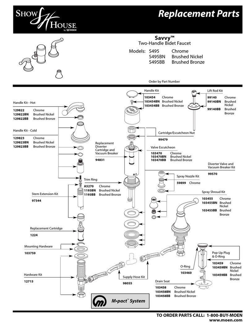 Moen Brushed Bronze 103470BB Replacement parts