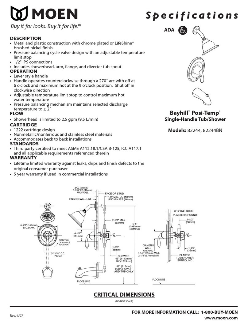 Moen Bayhill Posi-Temp 82244BN Specifications
