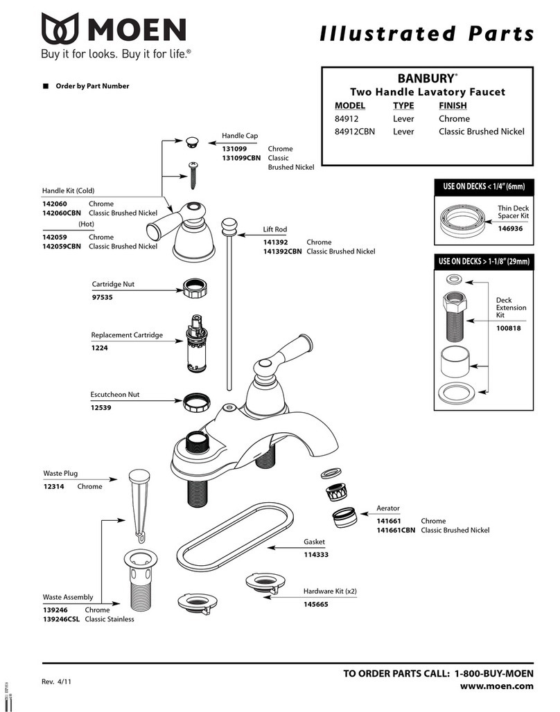 Moen BANBURY 84912CBN Setup guide