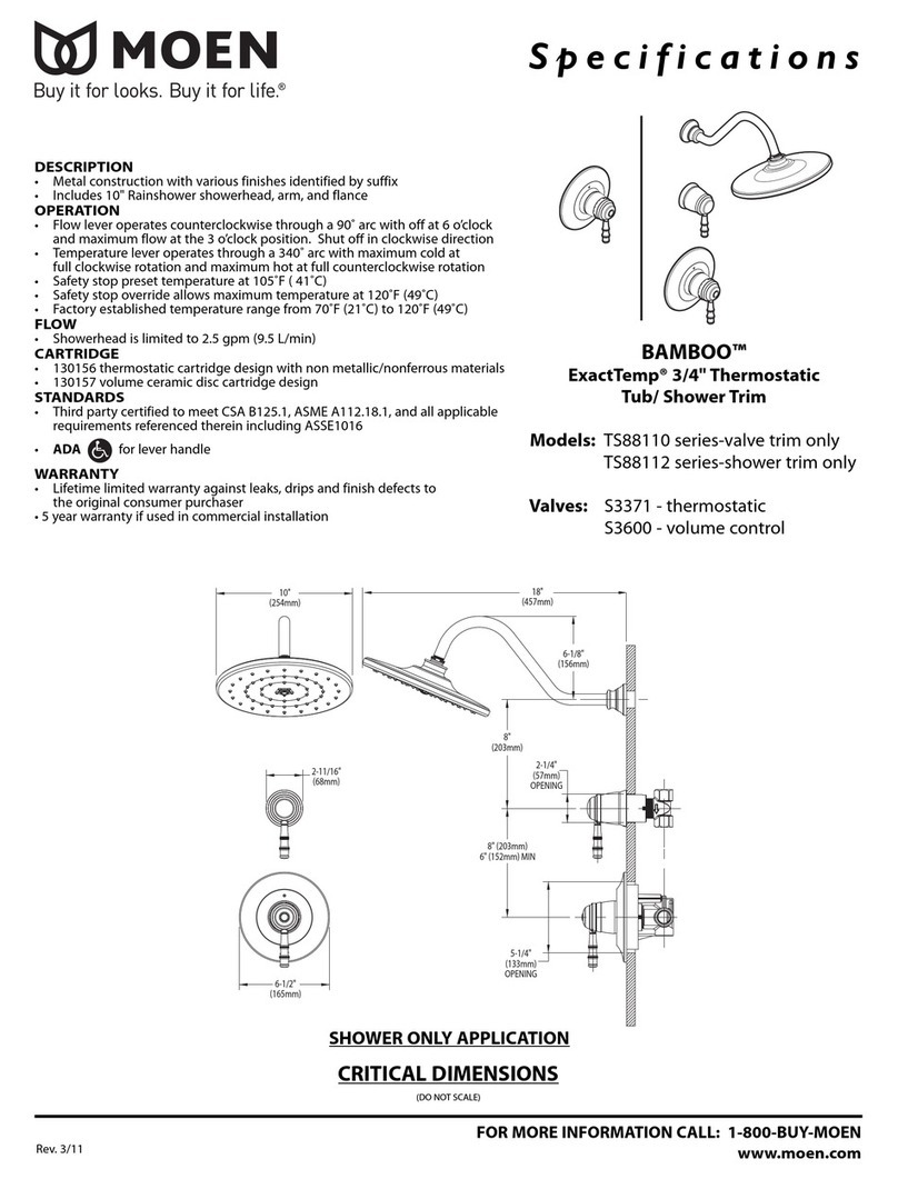 Moen Bamboo TS88110 Series Specifications