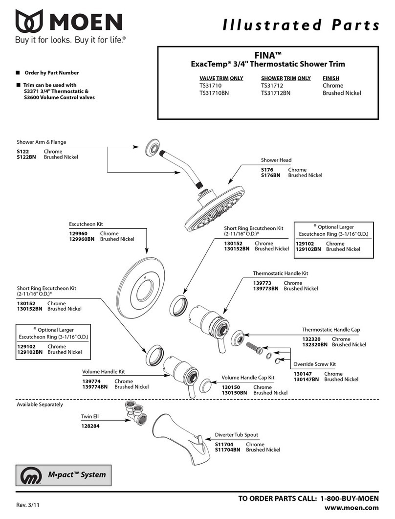 Moen FINA ExacTemp TS31710 Illustrated parts list