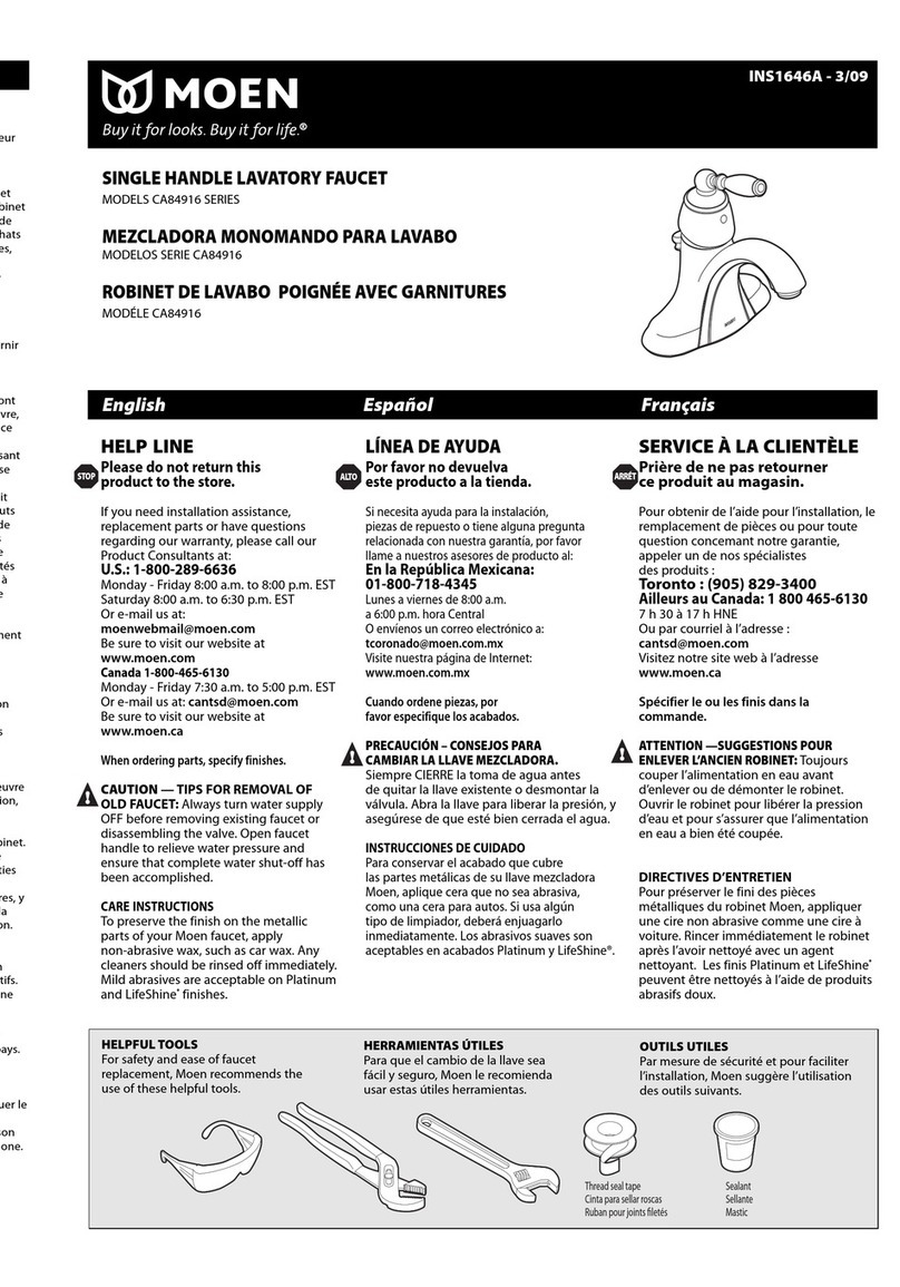 Moen CA84916 Series User manual