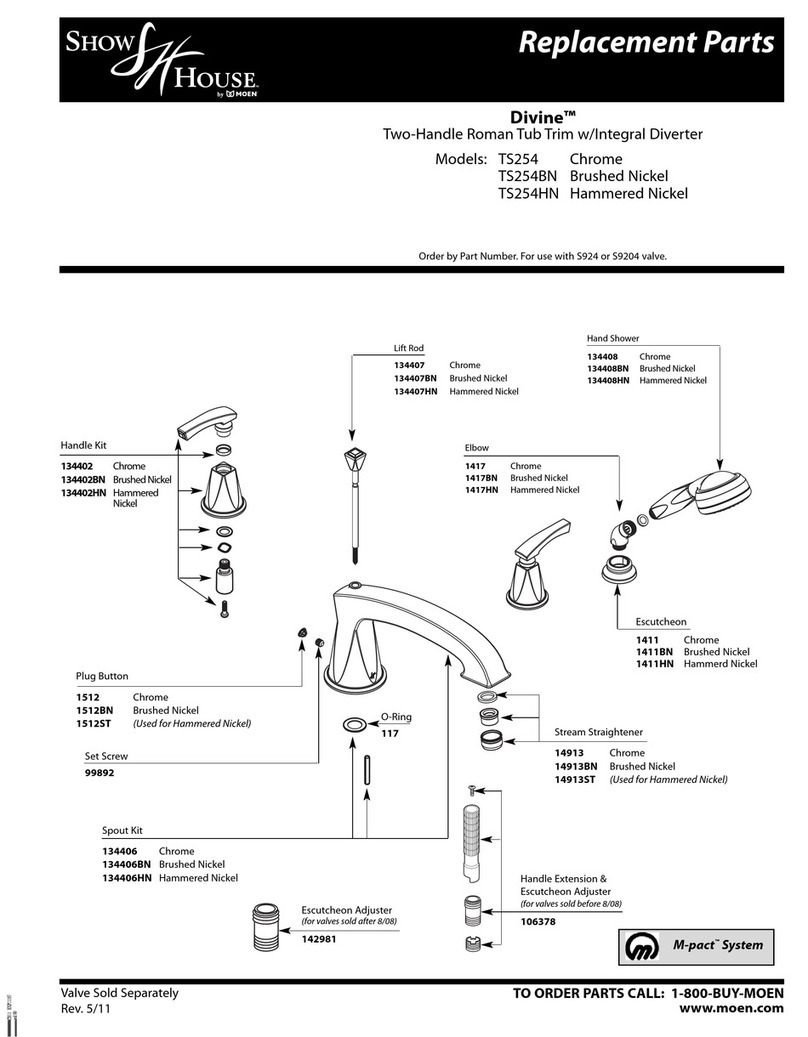 Moen Brushed Nickel TS254BN Replacement parts Moen Brushed Nickel TS254BN Replacement parts