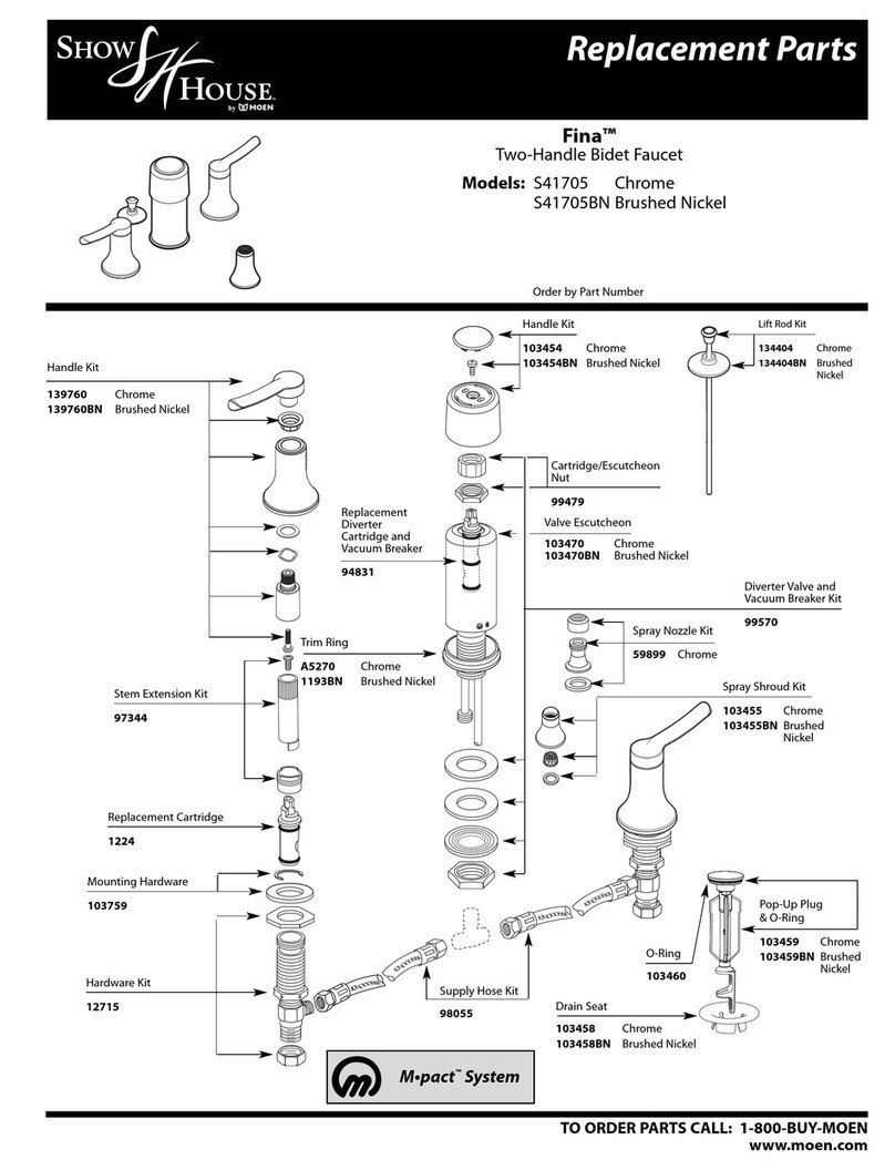 Moen Brushed Nickel S41705BN Replacement parts Moen Brushed Nickel S41705BN Replacement parts