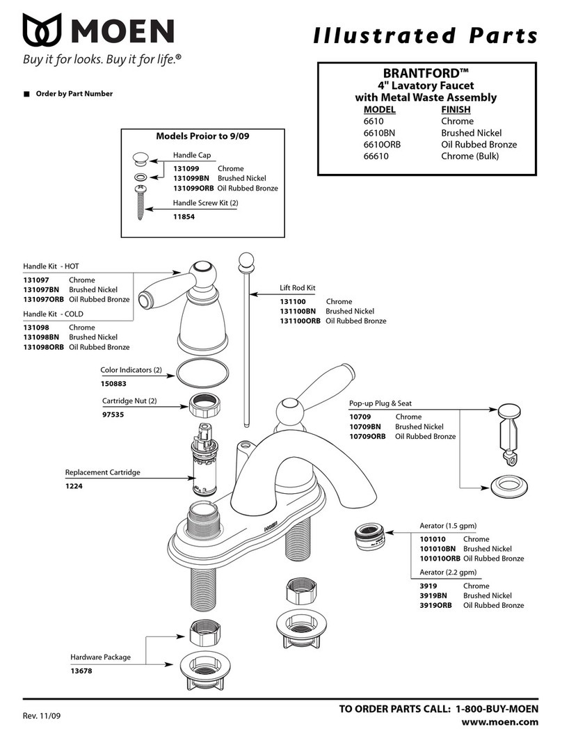 Moen Brushed Nickel 6610BN Illustrated parts list