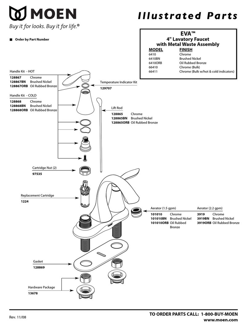 Moen Brushed Nickel 6410BN Illustrated parts list