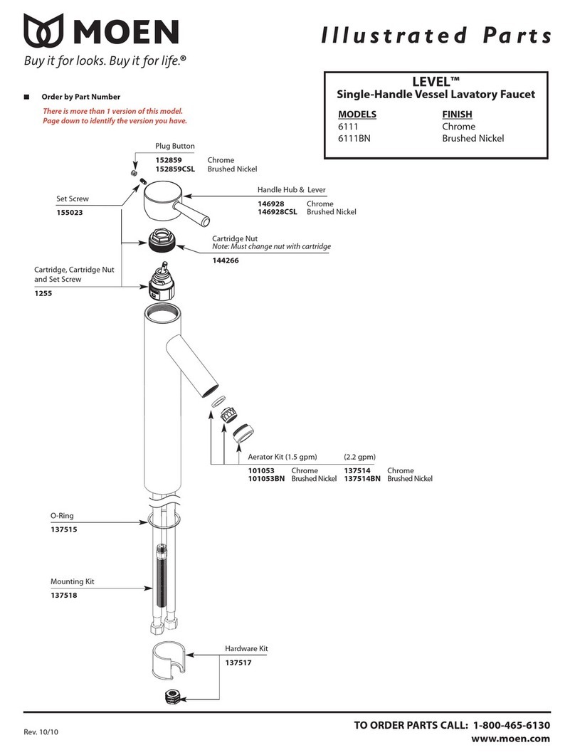Moen Brushed Nickel 6111BN Illustrated parts list
