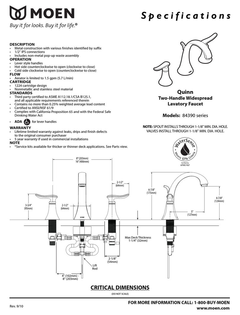 Moen 84390 Specifications
