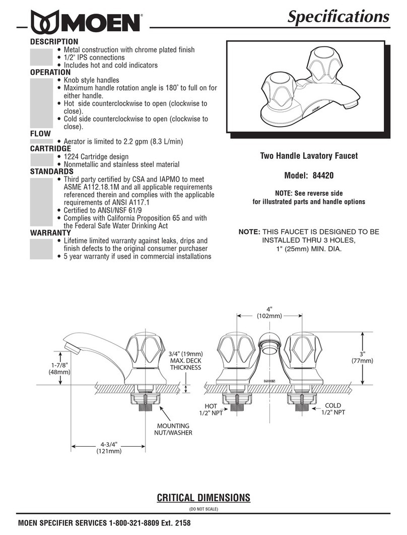 Moen 84420 User manual Moen 84420 User manual