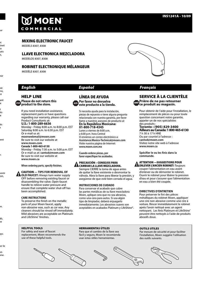 Moen 8307 Operational manual Moen 8307 Operational manual