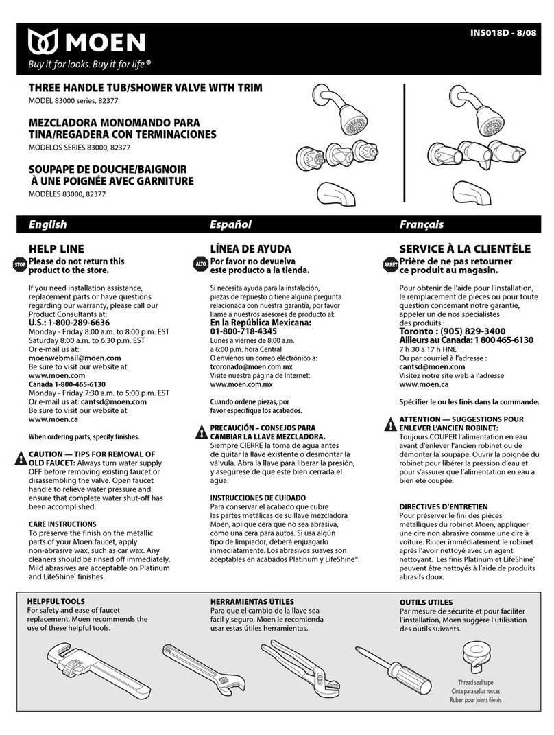 Moen 82377 User manual