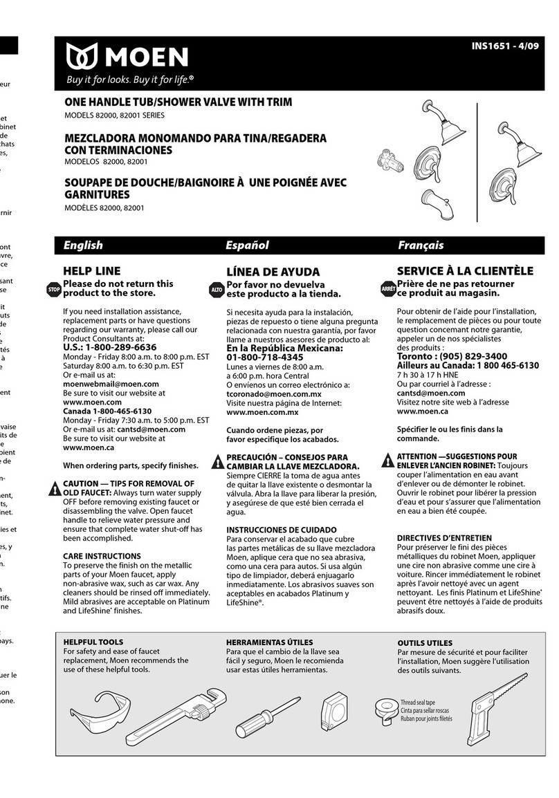 Moen 82001 SERIES User manual