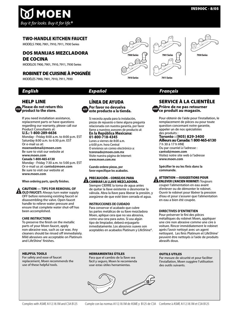 Moen 7900SERIES Operational manual