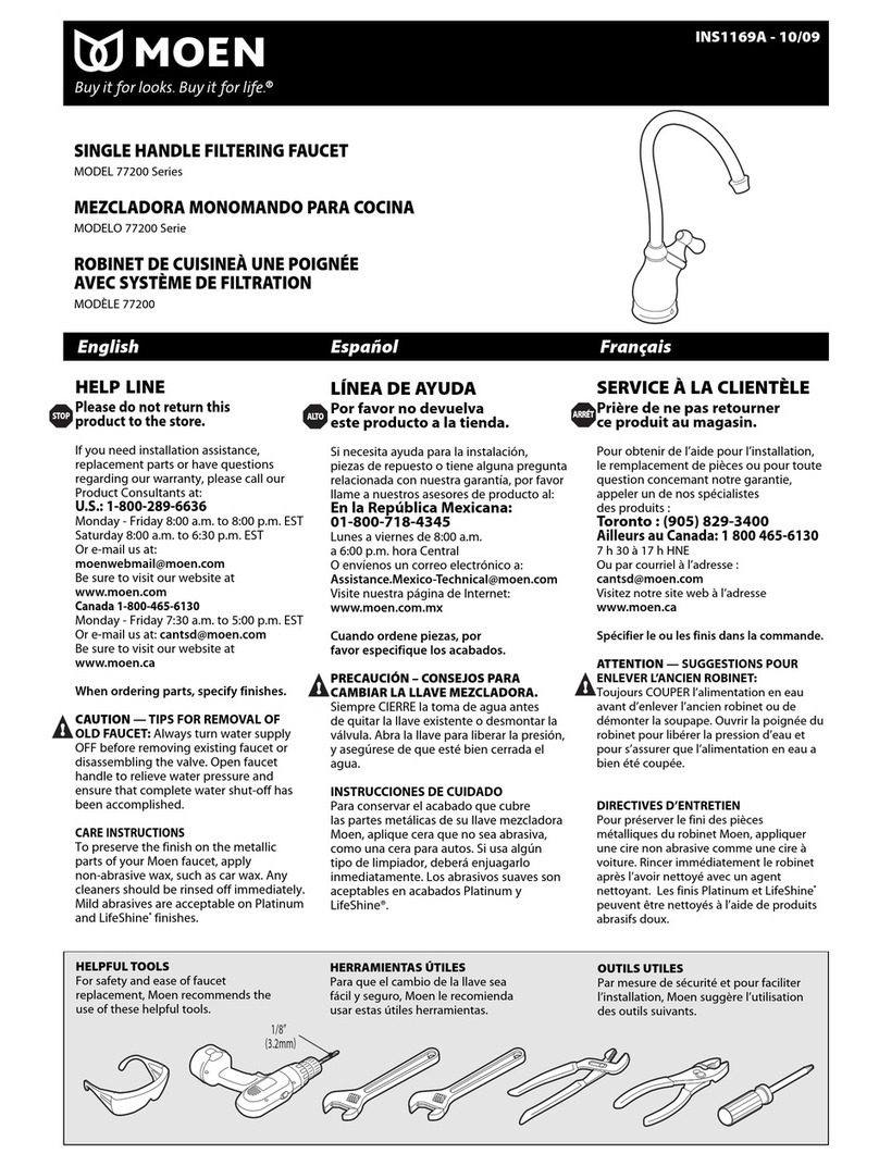Moen 77200 Series Operational manual