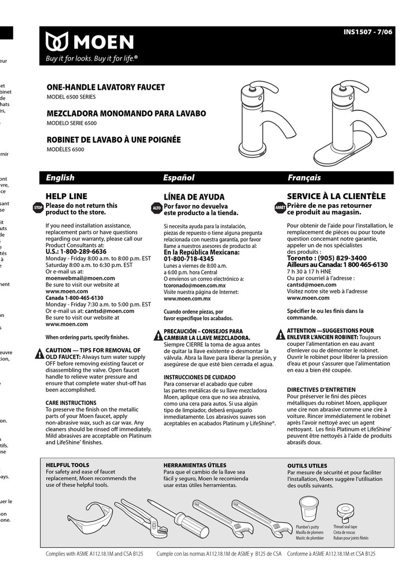 Moen 6500 Series User manual