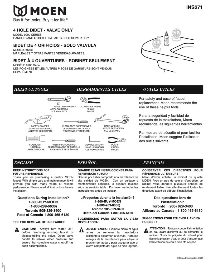 Moen 9200 Series User manual