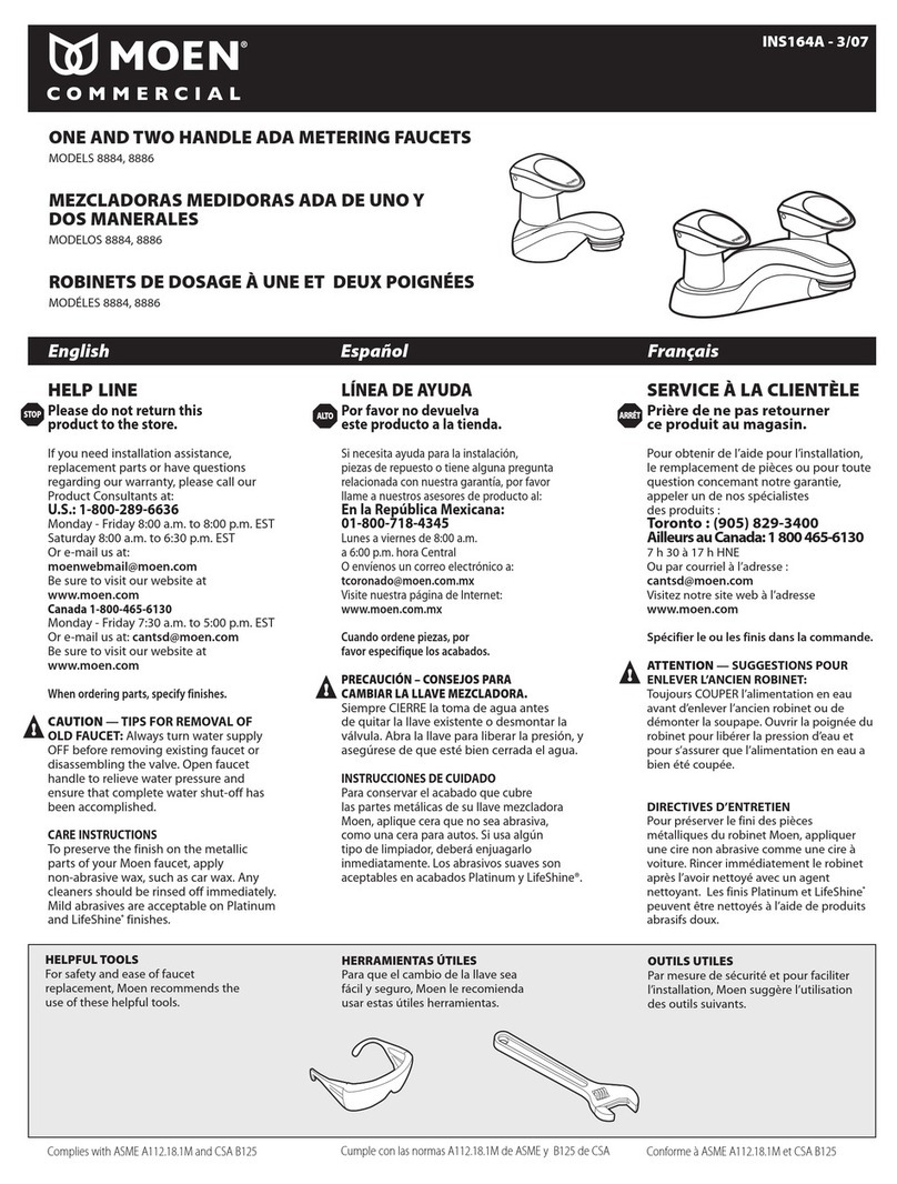 Moen 8884 user manual