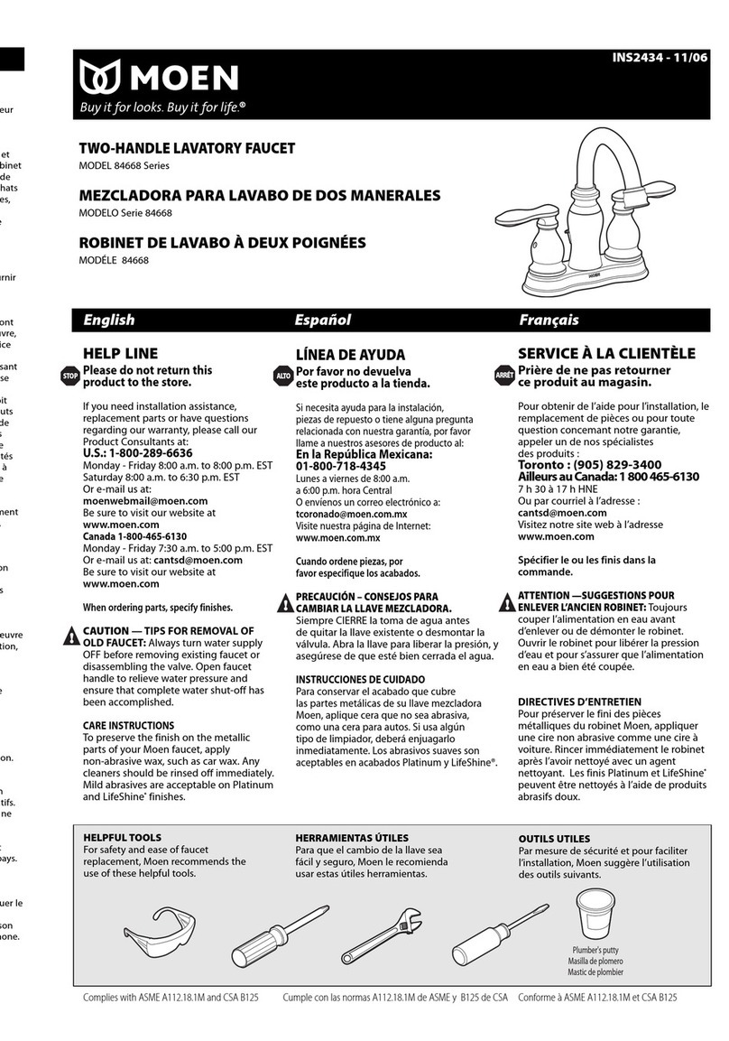 Moen 84668 Series Specifications