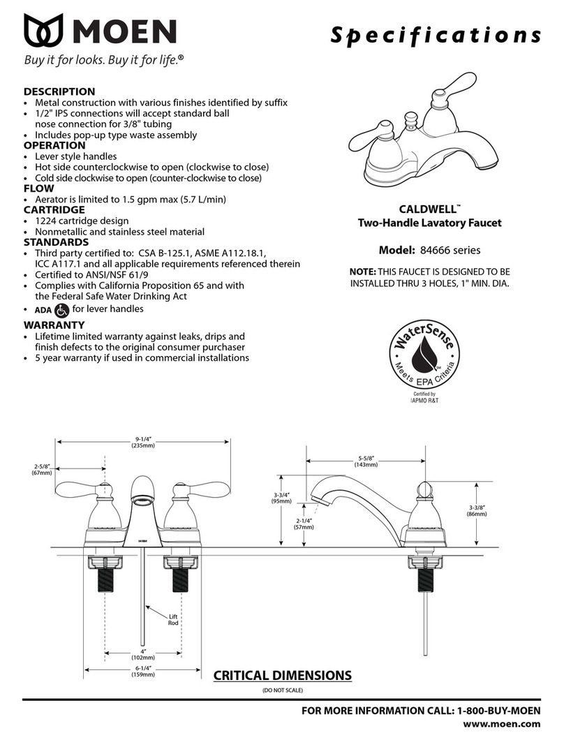 Moen Caldwell 84666 Series Specifications