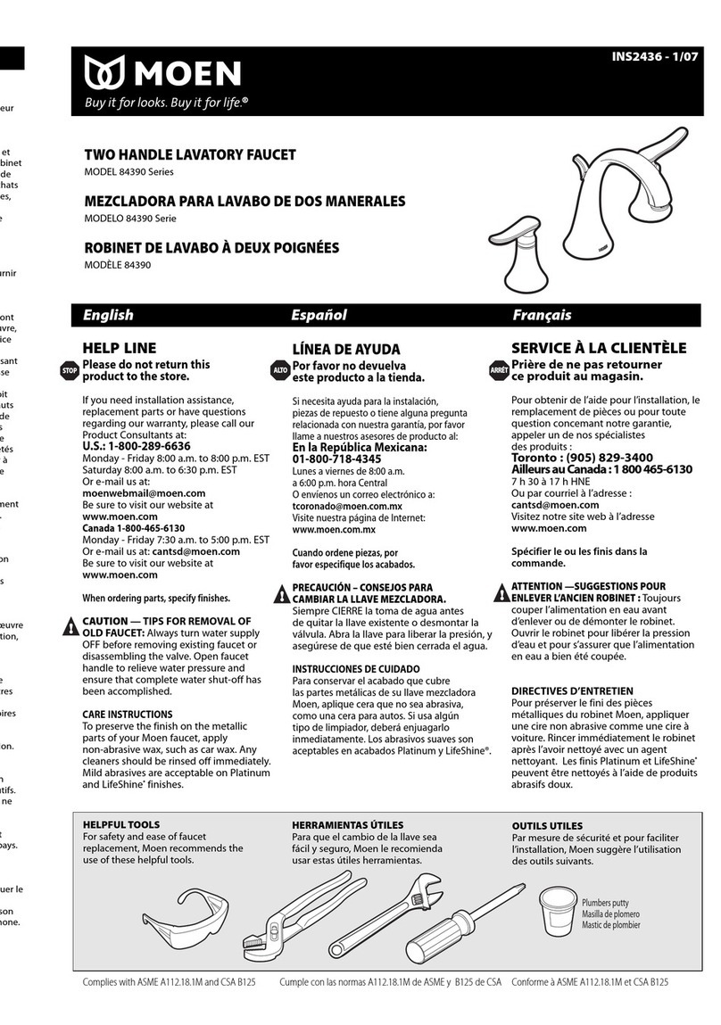 Moen 84390 Series User manual