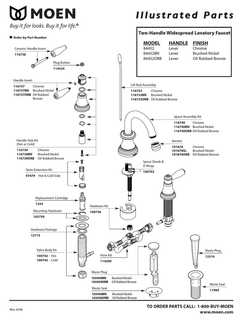 Moen 84452 Illustrated parts list