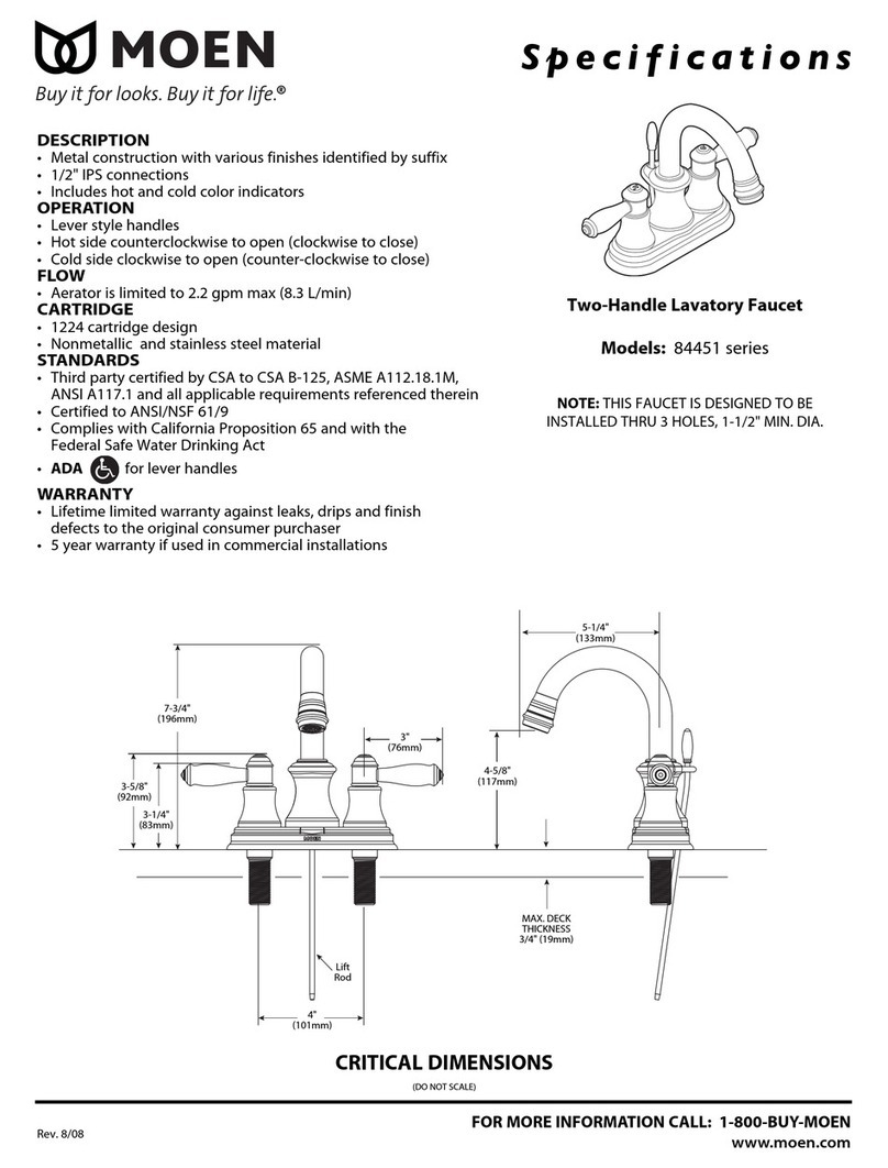 Moen 84451 Series Specifications