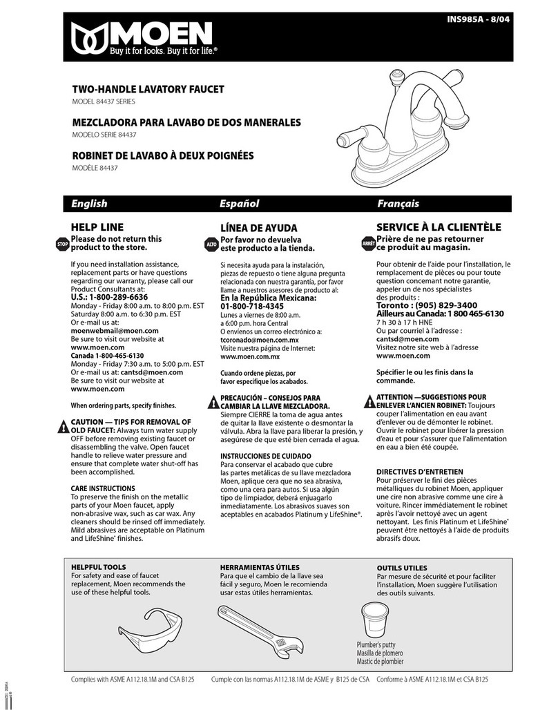 Moen 84437 Series User manual