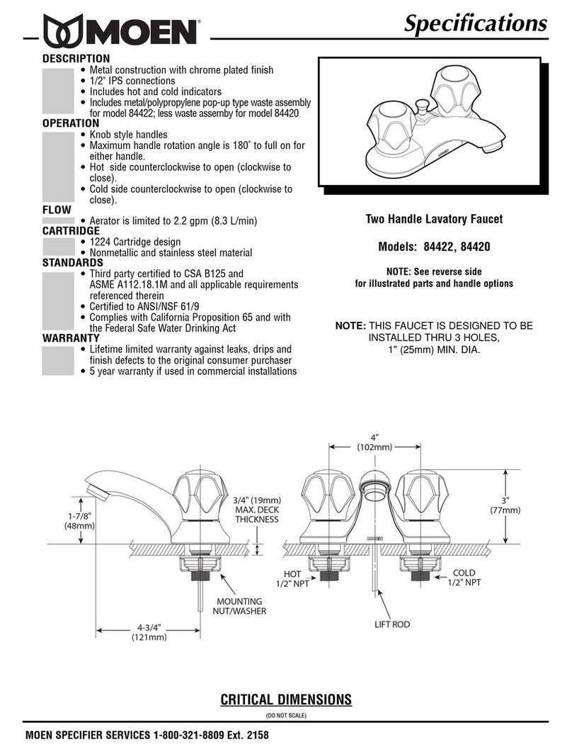 Moen 84422 Specifications