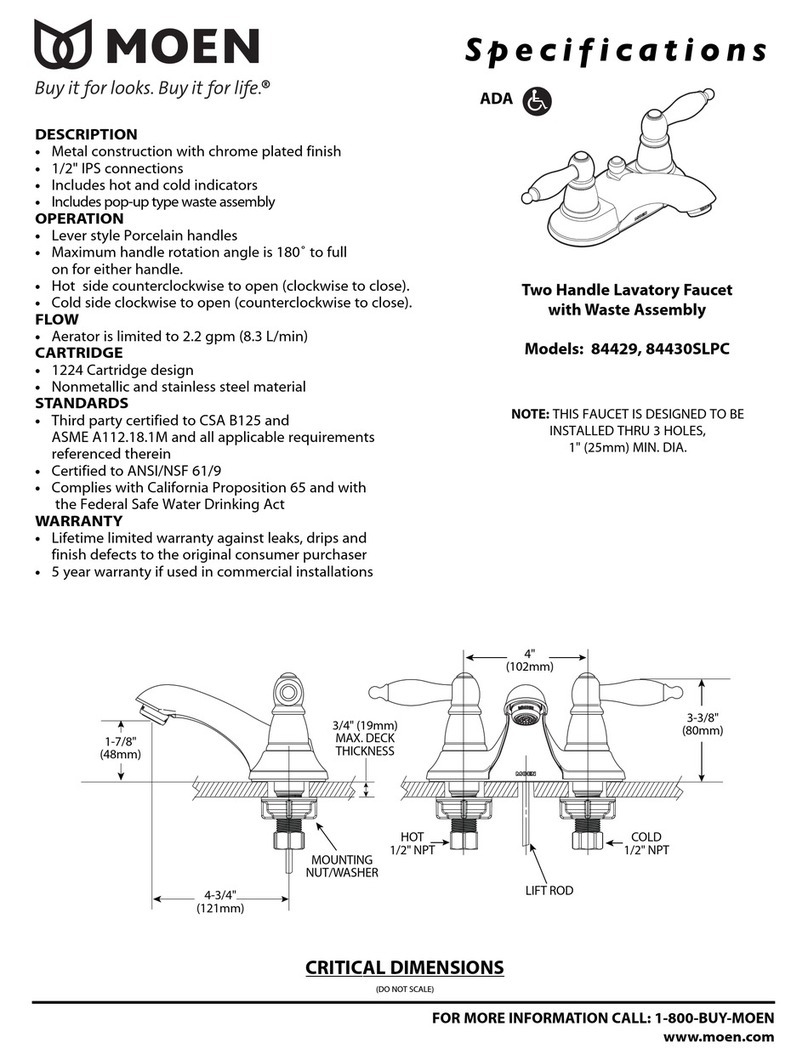 Moen 84430SLPC Specifications