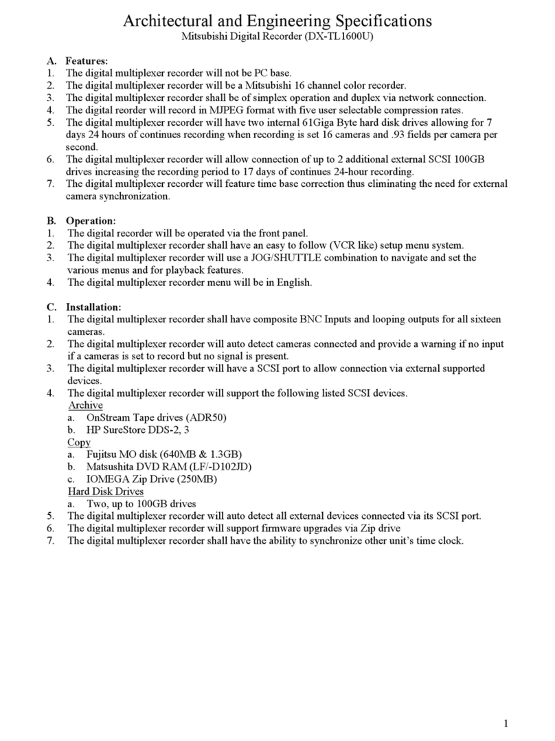 Mitsubishi DX-TL1600U User manual Mitsubishi DX-TL1600U User manual