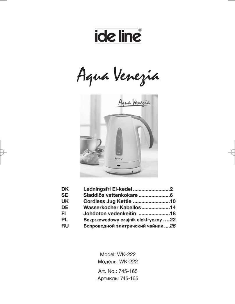 Ide Line Cordless Jug Kettle WK-222 instruction manual