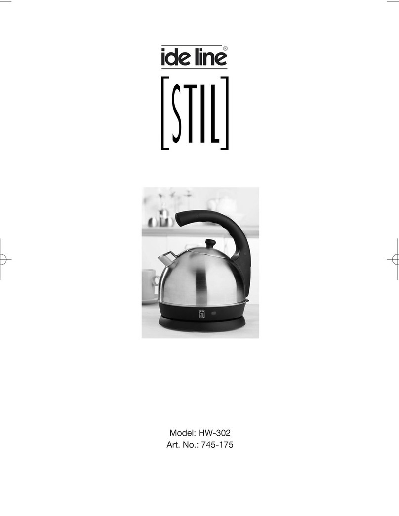 Ide Line Electric Kettle HW-302 User manual