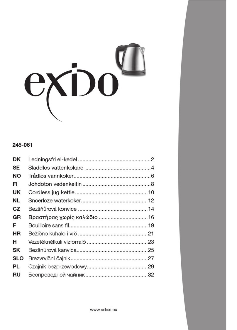 Exido Cordless Jug Kettle 245-061 product manual