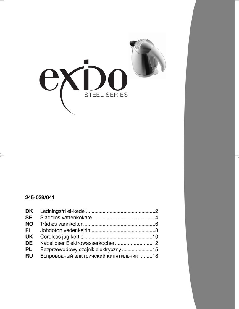 Exido Cordless Jug Kettle 245-029/041 user guide
