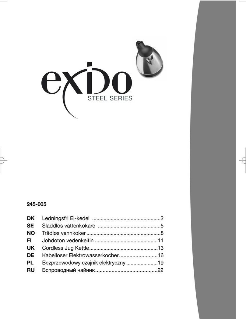 Exido Cordless Jug Kettle 245-005 product manual