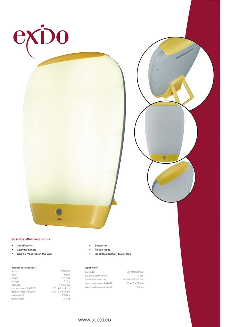 Exido Wellness Lamp 237-002 Specifications Exido Wellness Lamp 237-002 Specifications