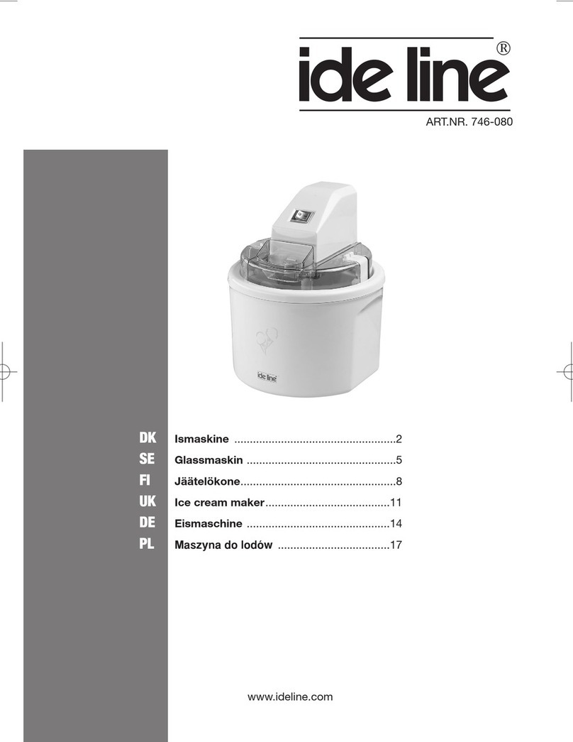 Ide Line Ice Cream Maker 746-080 User manual