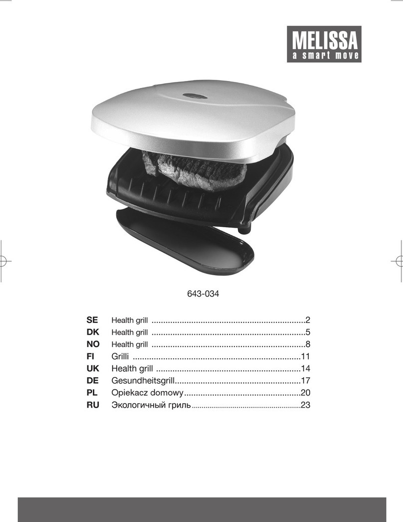 Melissa Health Grill 643-034 user guide