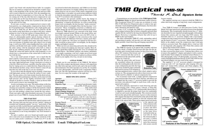 TMB Optical TMB-92 User manual