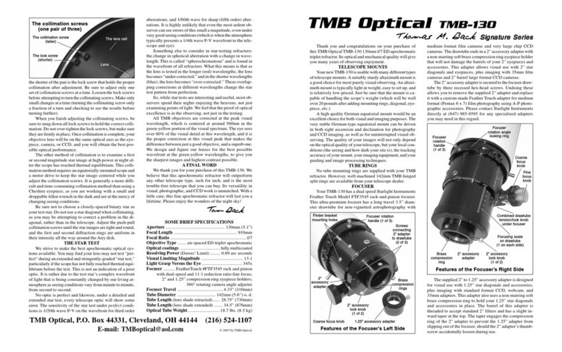 TMB Optical TMB Optical TMB-130 instruction manual