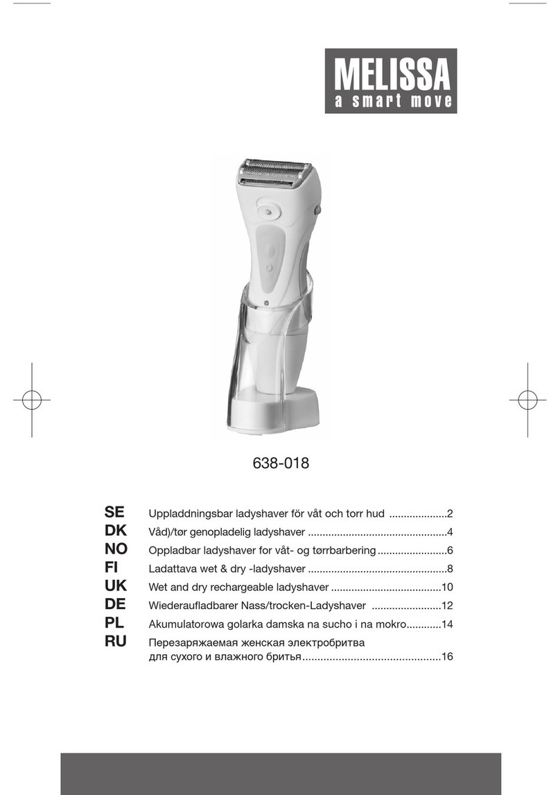 Melissa Wet and Dry Rechargeable Ladyshaver 638-018 User manual