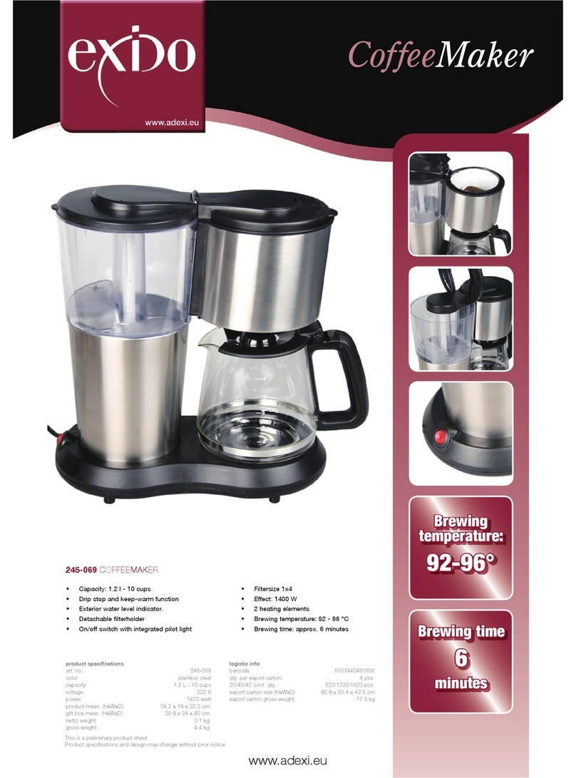 Exido COFFEMAKER 245-069 Specification sheet