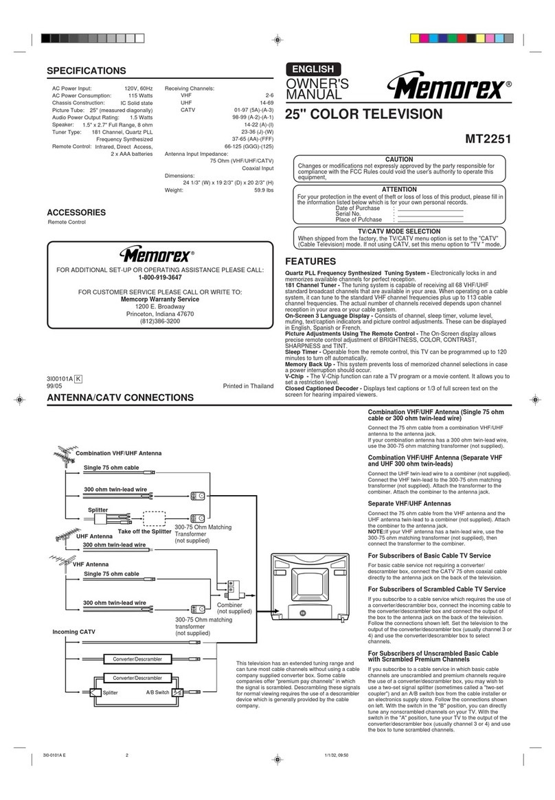 Memorex MT2251 User manual